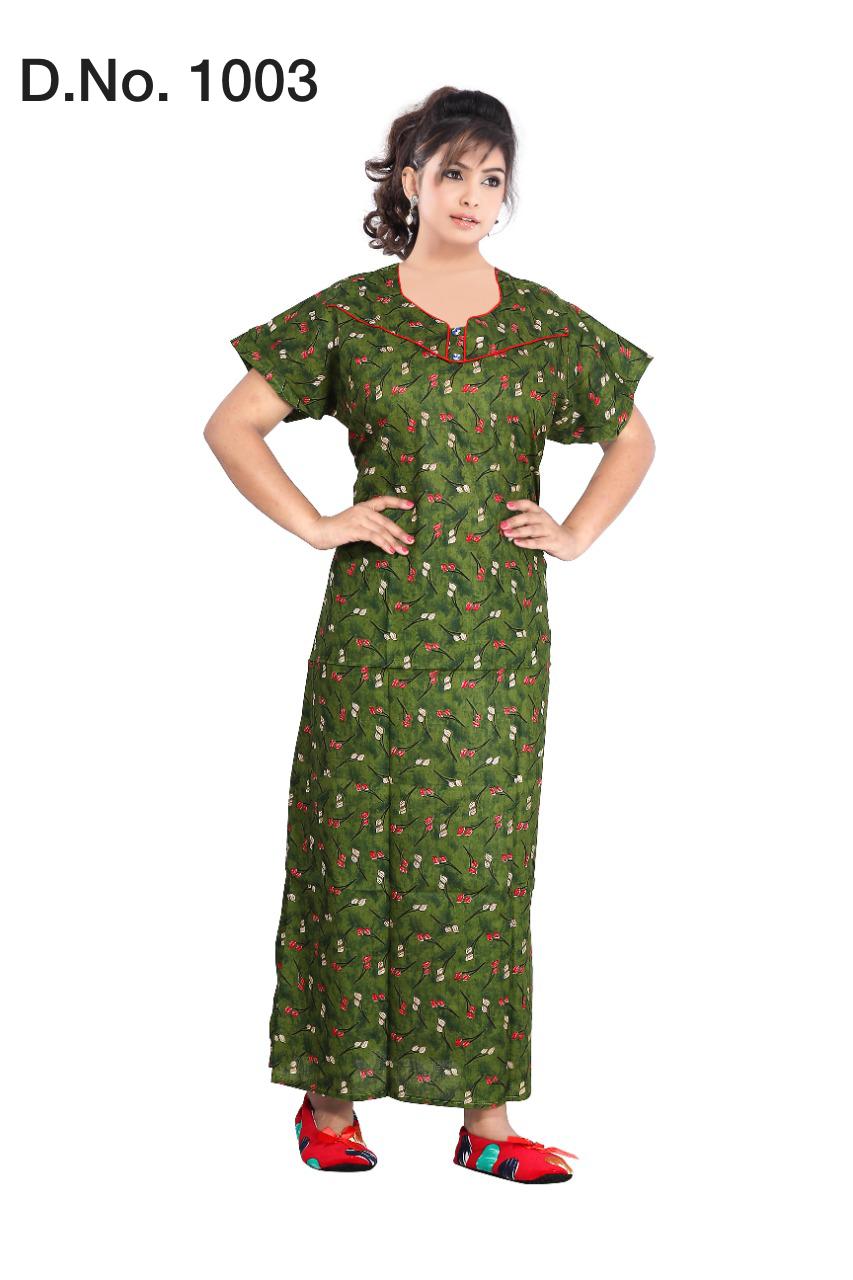 Ft 1003  Latest Fancy Designer Pure Cotton Nighty Collection